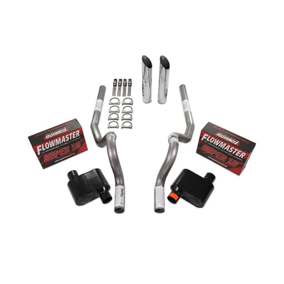 86-04 Ford Mustang 2.5" Dual Exhaust Kit Flowmaster Super 10 Rear Exit SW Tip
