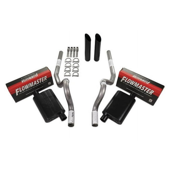86-04 Ford Mustang 2.5" Dual Exhaust Kit Flowmaster Super 44 Rear Exit Black Tip