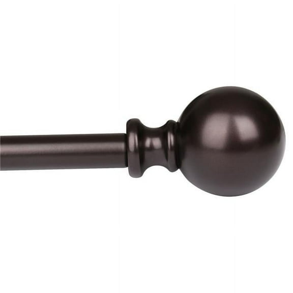 86-120 in. Adjustable Curtain Rod with Round Finials - Bronze
