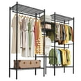 thumbnail image 1 of 86.2" L Heavy Duty Clothes Rack, 1210LBS Capacity Freestanding Garment Rack with Shelves, Adjustable Storage Rack for Hanging Clothes, Black, 1 of 7