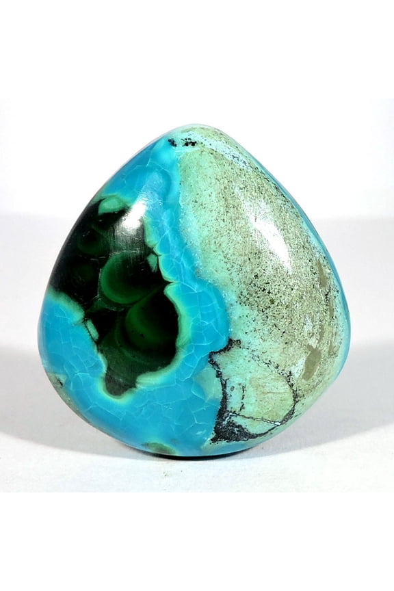 86.55Cts Amazing Natural Azurite Malachite Pear Cabochon Jewelry Gemstone