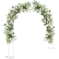 86.5in Metal Wedding Arches, Metal Garden Arch Trellis for Climbing Plants, Wedding Arch Frame for Ceremony Birthday Party Outdoor Indoor Celebration Decoration (White)