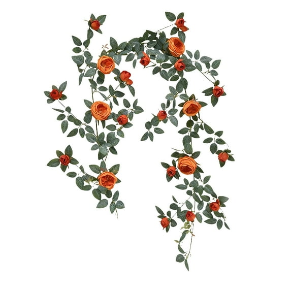 86.6", Pink Flower Garland Artificial Rose Vines Hanging Floral Garland for Home Decor Wall Trellis Fence Wall Decoration