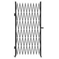 thumbnail image 1 of 86.61"x86.81" Folding Lockable Scissor Gate, 360° Swivel Casters, Steel Retractable Barricade for Garage Warehouse Pool, 1 of 12