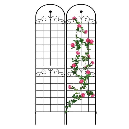 86.7" x 19.7" Garden Trellis, 2 Pack Outdoor Wedding Arbor, Metal Arch Trellis for Climbing Plants Arbor Party Decoration Décor