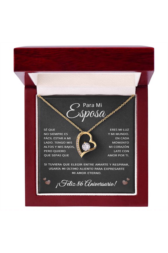 86 Anos de Aniversario Para Mi Esposa - 86 Year Aniversario Gift for Her Title: 18k Yellow Gold Finish, Box Choice: Luxury Box