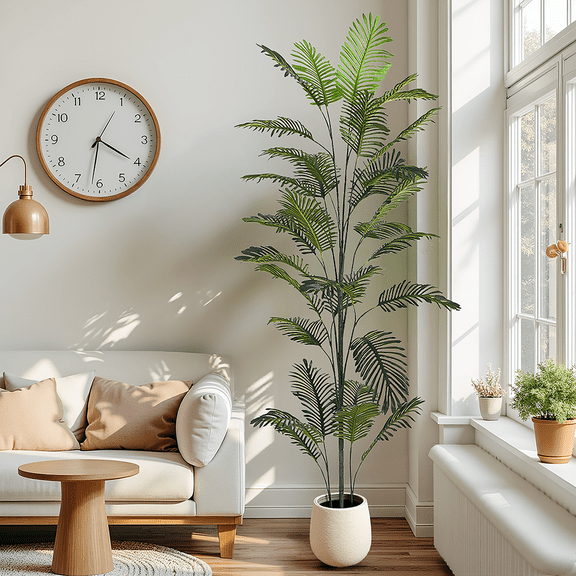 86" Artificial Palm Tree with Black Plastic Pot