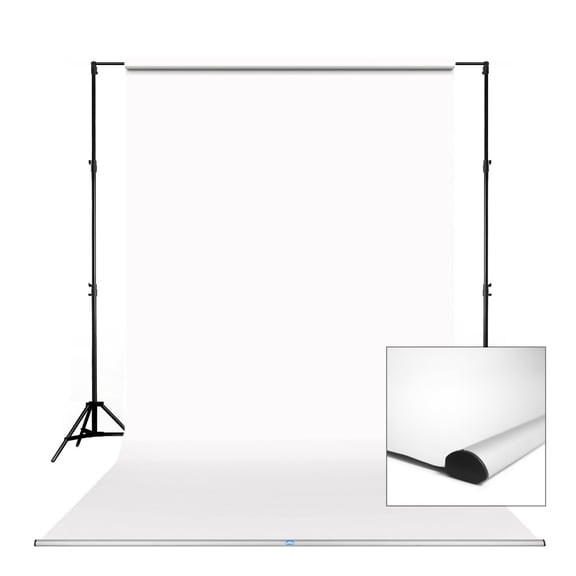 Savage 86" Background Leader Bar with 86"x36' Super White Seamless Paper Backdrop