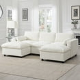 thumbnail image 1 of 86" Chenille Loveseat Sofa Bed, Multifunctional Convertible Sofa Bed with Storage Pockets, Convertible Chaise Lounge Indoor with Free Combination for Living Spaces, White, 1 of 9