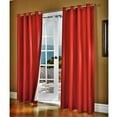 thumbnail image 1 of ((#86) Hotel Quality Grommet Top, Jacquard 1 Panel Bright Red Solid Thermal Foam Lined Blackout Heavy Thick Window Curtain Drapes Bronze Grommets 95" Length, 1 of 1