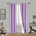 thumbnail image 1 of (#86) Hotel Quality Grommet Top, Jacquard 1 Panel Lilac Lavender Solid Thermal Foam Lined Blackout Heavy Thick Window Curtain Drapes Bronze Grommets 84" Length, 1 of 1
