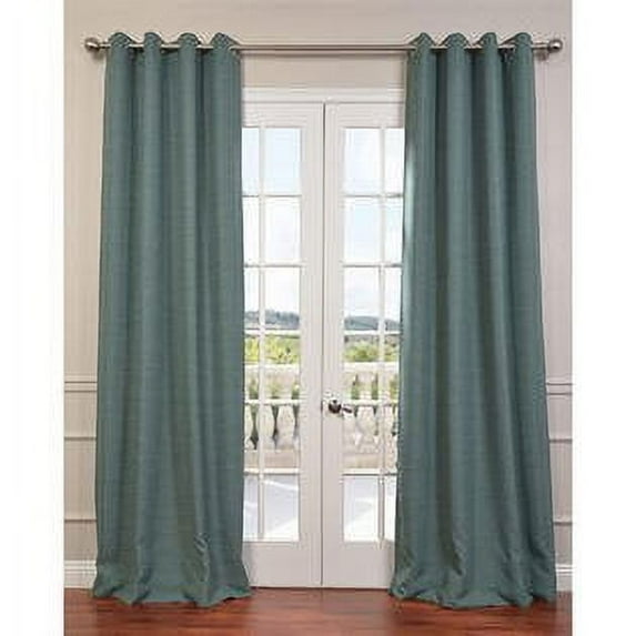 ((#86) Hotel Quality Grommet Top, Jacquard1 Panel Teal Solid Thermal Foam Lined Blackout Heavy Thick Window Curtain Drapes Bronze Grommets 95" Length