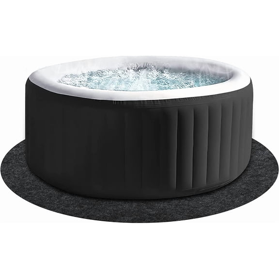 86 Inch Dia Round Bath Mats, Washable Above Ground Protector Pad Water Absorb with Water-Repellent Slip-Proof Backing, Portable Spa Pool Accessories for 85" Dia Below Outdoor Indoor Hot Tub