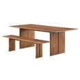 thumbnail image 1 of 86 Inch Dining Table, Walnut, Wood, Rectangular, Kitchen Cafe Bistro Hospitality Restaurant, Modern Contemporary HB35905, 1 of 6