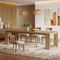 thumbnail image 1 of 86 Inch Farmhouse Dining Table, Rustic Large Kitchen Table For 8-10 People, Solid MDF Dinner Table With Oak Finish, Versatile Table For Home & Office Gatherings, 1 of 8