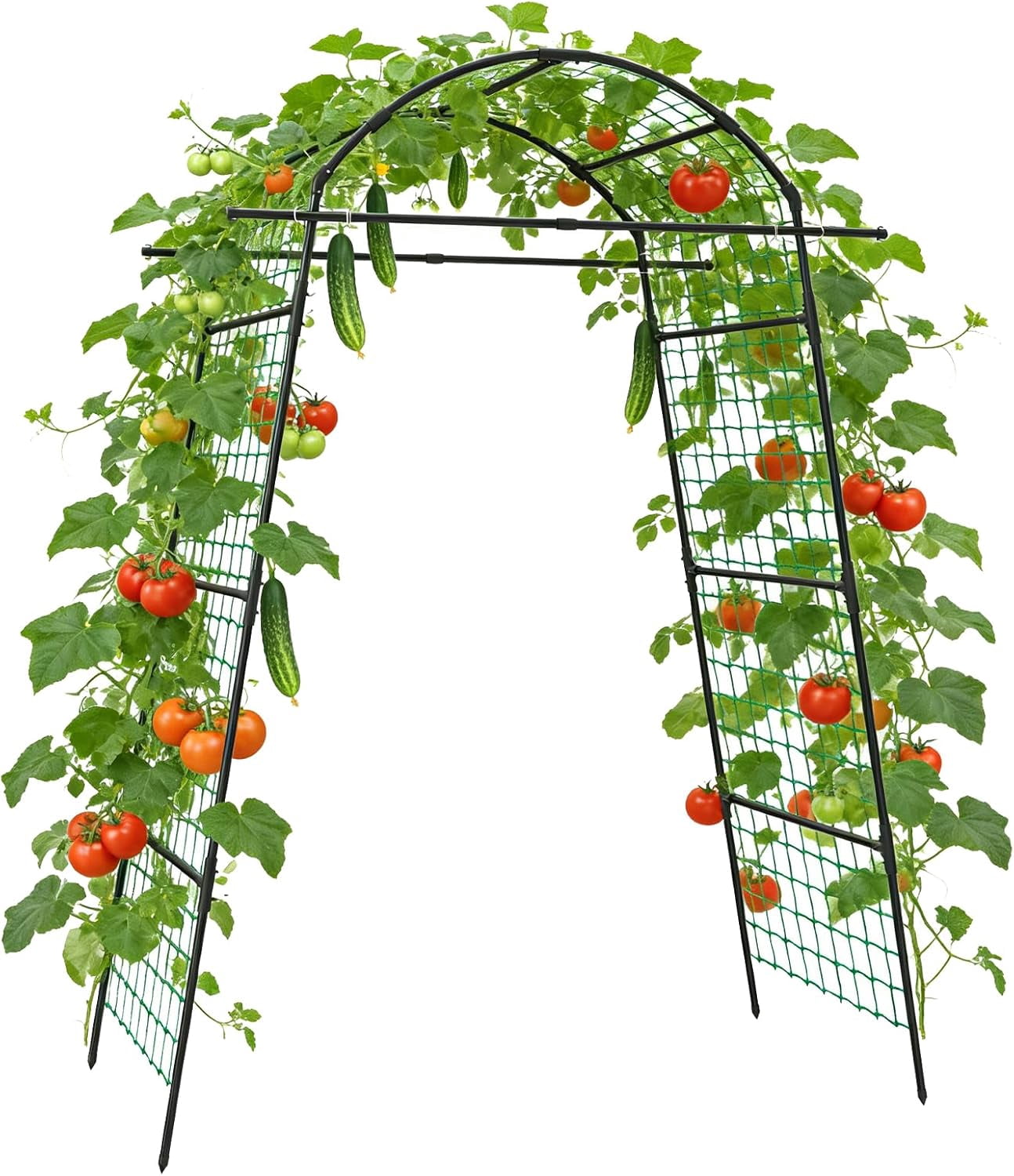 86 Inch Tall Garden Arch Trellis for Climbing Plants Outdoor,Tall Metal Garden Tunnel Trellises Archway for Climbing Vine、Vegetable、Fruit、Flower、Squash Arbors，Garden Arches Support Structure