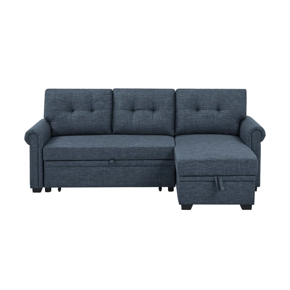 86" Linen Blend Upholstered Sleeper Sofa