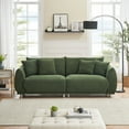 thumbnail image 1 of 86" Modern Sofa Couch, Comfy Deep Seat Teddy Cloud Sofa, Upholstered 3-Seater Boucle Couch, Oversized Loveseat for Living Room, Bedroom, Office, Apartment, Green, 1 of 9