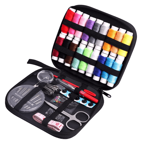 86 Pcs Sewing Kit with Magnifying Glass, Portable Sewing Kit, Complete Sewing Tools, Multi-Color Thread Spools, Assorted Needles, Compact Oxford Cloth Case for Home, Travel, and Emergency