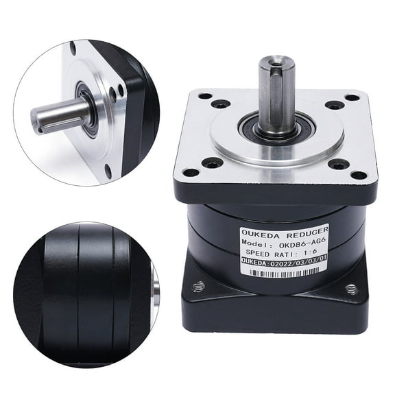 86 Stepper Motor Reducer Gearbox 6:1 Cylindrical Gear Reducer Modern Black 3.39*3.39*4.37in for Engraving Machines, Mills, Lathes, Work Benches