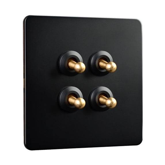 86 Type Stainless Steel Panel Wall Toggle Light Switch Brass Rod 1Way 2Way 4 Gang