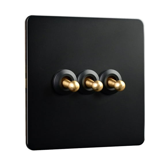 86 Type Stainless steel panel Wall Toggle Light Switch Brass rod 1Way 2Way 3 Gang