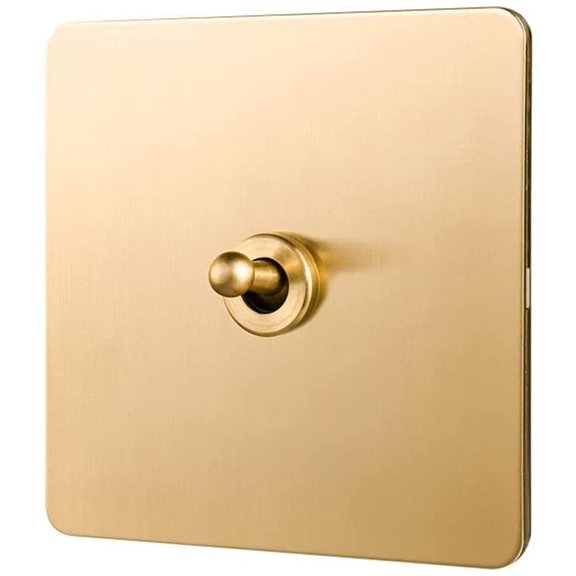 86 Type Switch Retro Lever Metal Switch 1-4 Gang 2 Way Single Double Control Lamp Switch Brass Type 86 Toggle Switch 10A220V Power Wall Light Switch Hotel Bed Breakfast Concealed Switch (Color : 1gan