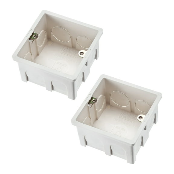 86 Type Wall Switch Box Electrical Outlet Flush Mount 1-Gang White 2pcs