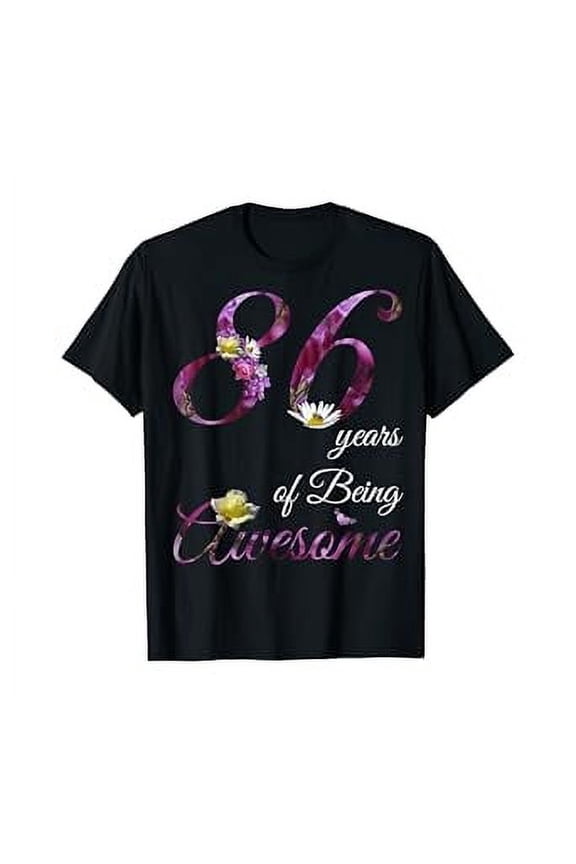 86 Year Old Shirt Awesome Floral 1934 86Th Birthday Gift Hot Trending Vintage T-Shirt Unisex S To 5Xl