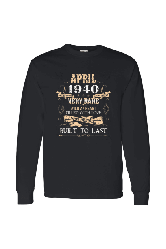 86 Years Old 86Th Birthday Legend Vintage April 1940 Bday Long Sleeve Shirt