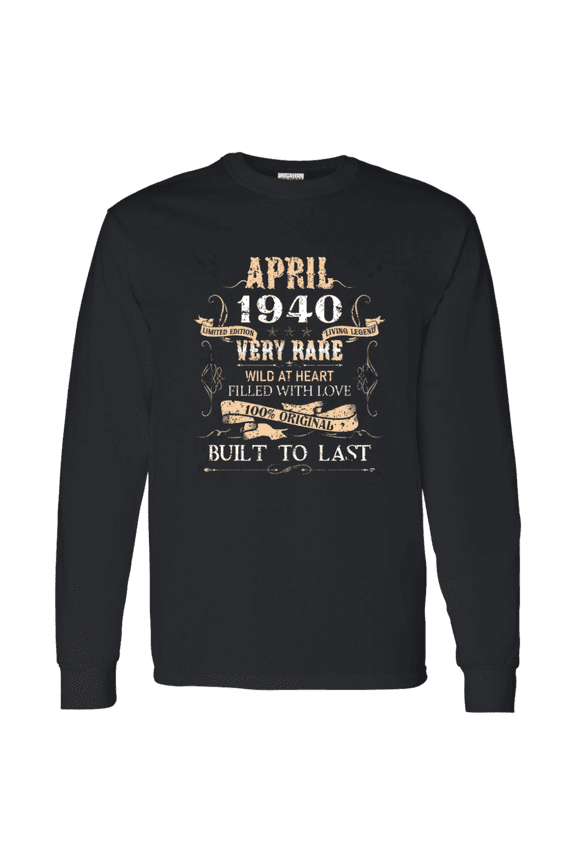 86 Years Old 86Th Birthday Legend Vintage April 1940 Bday Long Sleeve Shirt