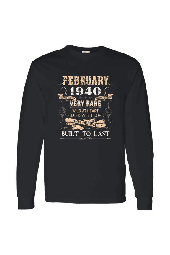 86 Years Old 86Th Birthday Legend Vintage February 1940 Bday Long Sleeve Shirt