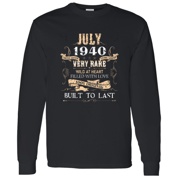 86 Years Old 86Th Birthday Legend Vintage July 1940 Bday Long Sleeve Shirt