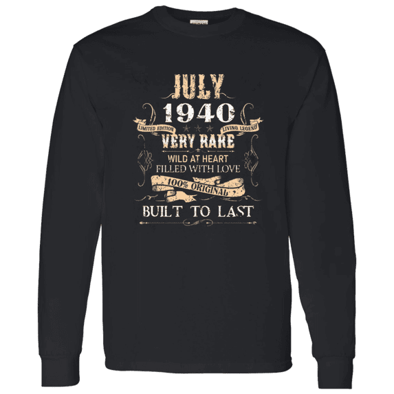 86 Years Old 86Th Birthday Legend Vintage July 1940 Bday Long Sleeve Shirt
