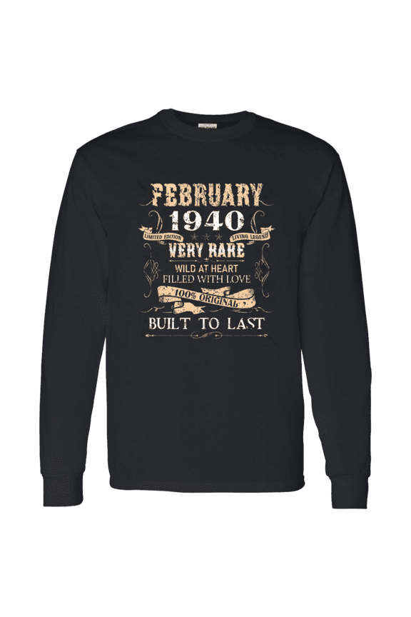 86 Years Old 86Th Birthday Vintage February 1940 Long Sleeve Shirt
