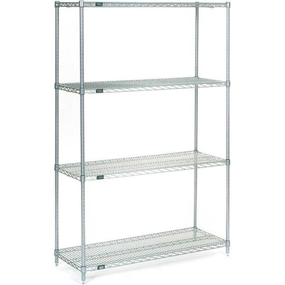 86 x 54 x 21 in. Nexel Stainless Steel Starter Wire Shelving