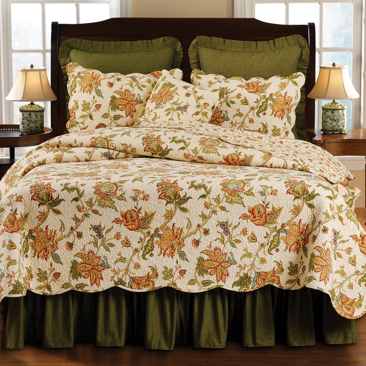 Agnes Floral Botanical Jacobean Full/Queen Quilt Bedspread