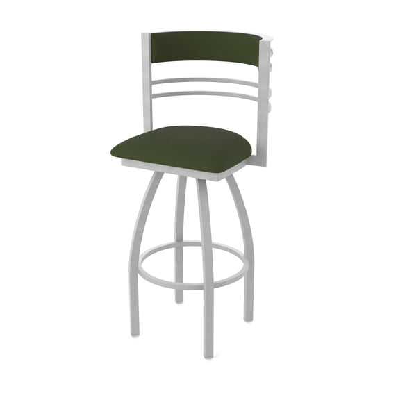 860 Hunter 30" Swivel Bar Stool with Anodized Nickel Finish and Canter Pine Seat and Back