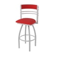 thumbnail image 1 of 860 Hunter 30" Swivel Bar Stool with Anodized Nickel Finish and Canter Red Seat and Back, 1 of 5