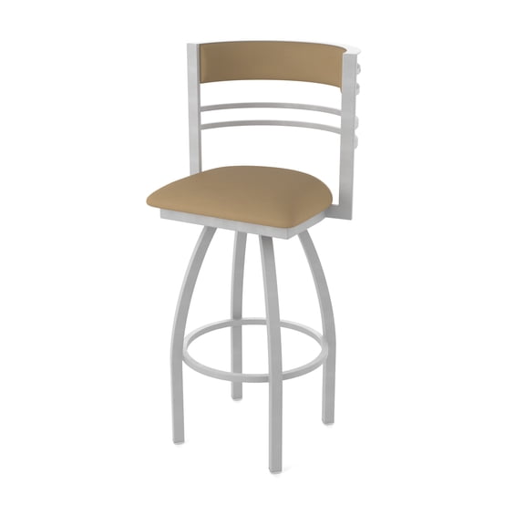 860 Hunter 30" Swivel Bar Stool with Anodized Nickel Finish and Canter Sand Seat and Back