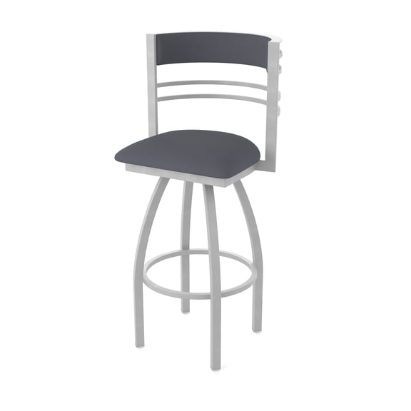 860 Hunter 30" Swivel Bar Stool with Anodized Nickel Finish and Canter Storm Seat and Back