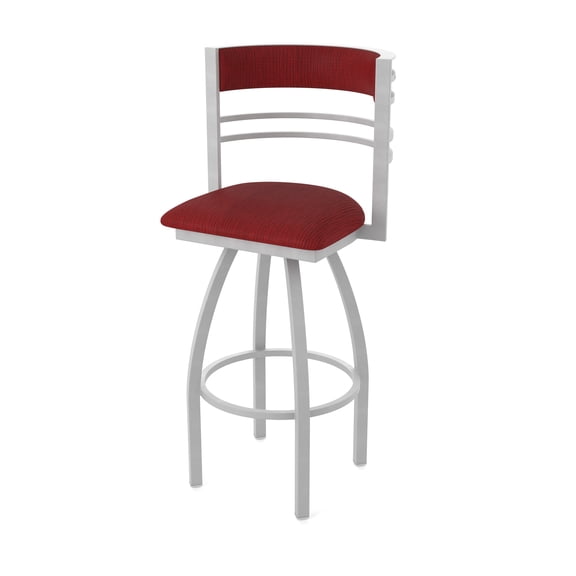 860 Hunter 30" Swivel Bar Stool with Anodized Nickel Finish and Graph Ruby Seat and Back
