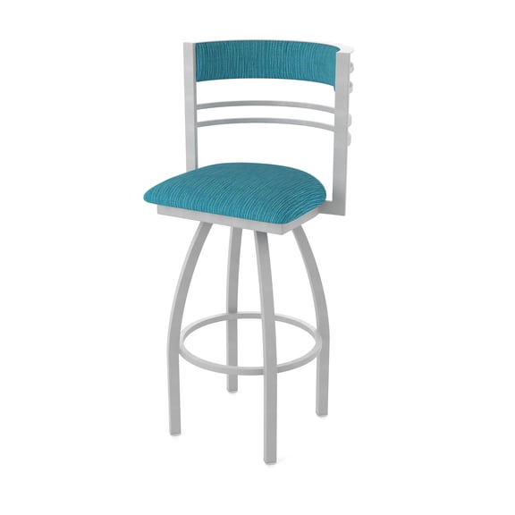 860 Hunter 30" Swivel Bar Stool with Anodized Nickel Finish and Graph Tidal Seat and Back