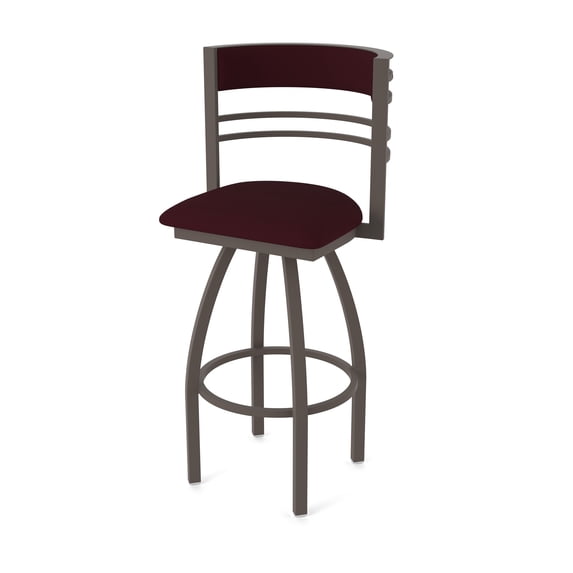 860 Hunter 30" Swivel Bar Stool with Bronze Finish and Canter Bordeaux Seat and Back