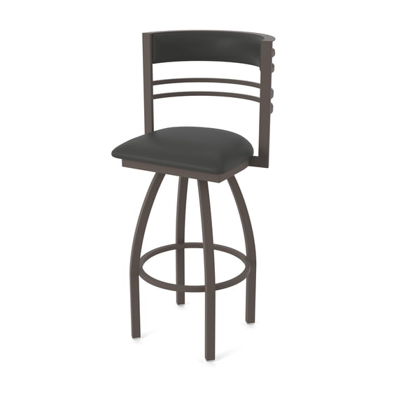 860 Hunter 30" Swivel Bar Stool with Bronze Finish and Canter Iron Seat and Back