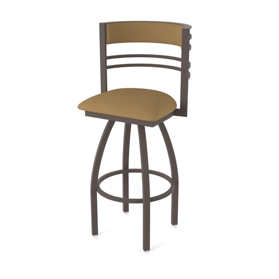 860 Hunter 30" Swivel Bar Stool with Bronze Finish and Canter Saddle Seat and Back