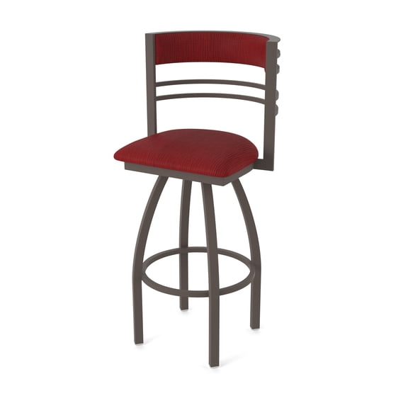 860 Hunter 30" Swivel Bar Stool with Bronze Finish and Graph Ruby Seat and Back