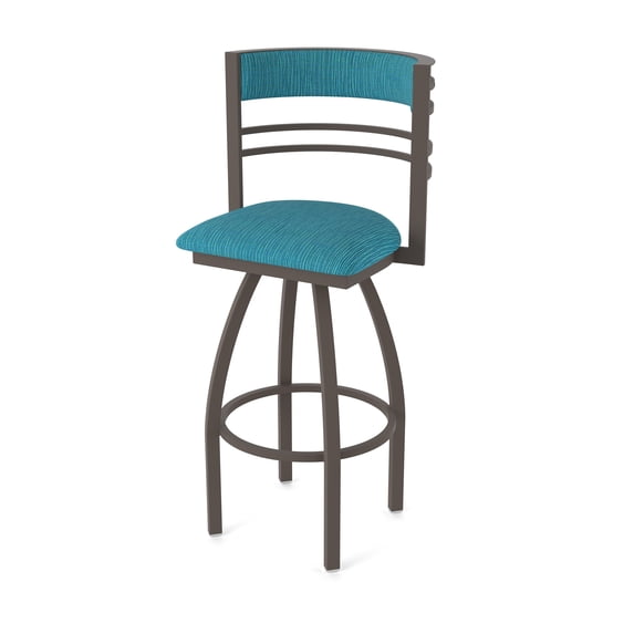 860 Hunter 30" Swivel Bar Stool with Bronze Finish and Graph Tidal Seat and Back
