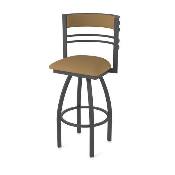860 Hunter 30" Swivel Bar Stool with Pewter Finish and Canter Saddle Seat and Back