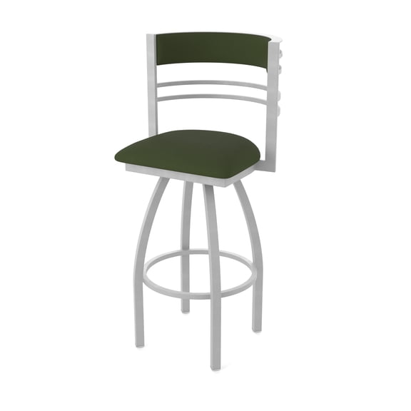 860 Hunter 36" Swivel Bar Stool with Anodized Nickel Finish and Canter Pine Seat and Back
